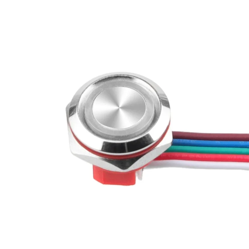 Wandu, оригинальная поставка, 12 мм металлический сенсорный выключатель со светодиодным двухцветным трехцветным светом, водонепроницаемая IP67