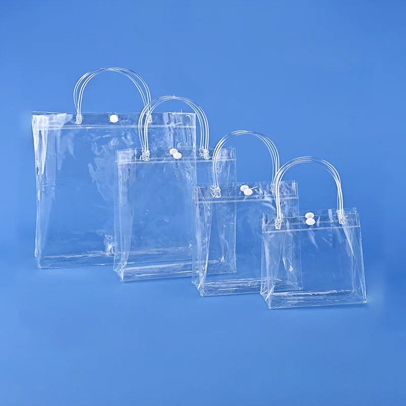 PVC Transparent Plastic Tote Bags Gift Bags Waterproof Bags With Favorable Price