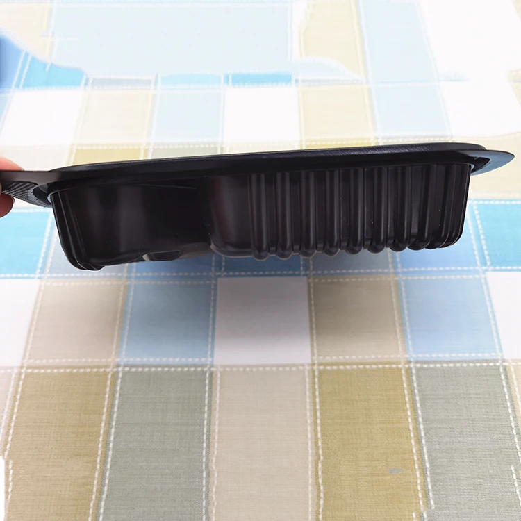 Cheap price eco-friendly plastic restaurant storage food box 2 compartment disposable plastic food containers