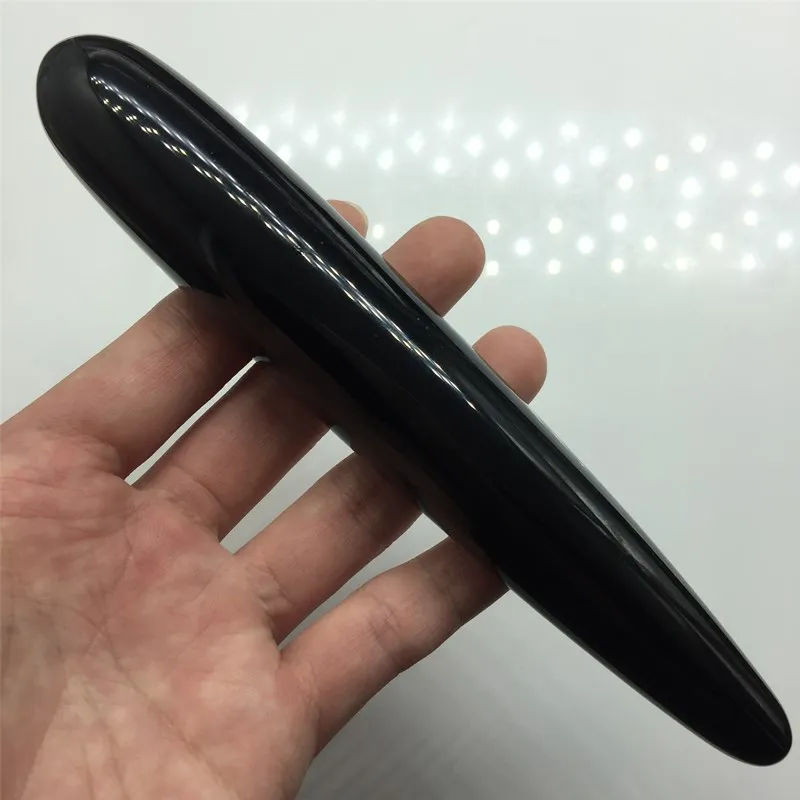 18CM Quality Natural Obsidian Quartz Yoni Wands Gemstone Crafts Pleasure Wand Body Hand Massage Wood Magic Stone Ornament Gifts