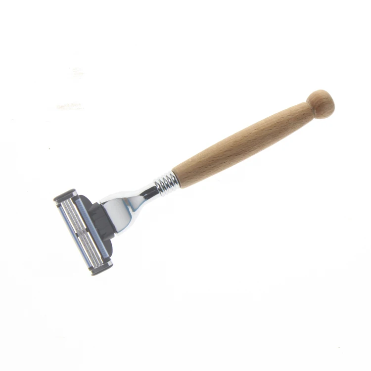 Eco Friendly Wood Handle Big Free Sample Bathroom Tool Manual Straight Disposable Men Safety Shaving Razor