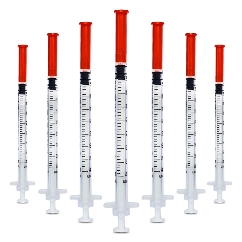 Wholesale Low Moq CE ISO OEM 0.3ml 0.5ml 1ml retractable safety insulin syringe bd safety needleinsulin syringe