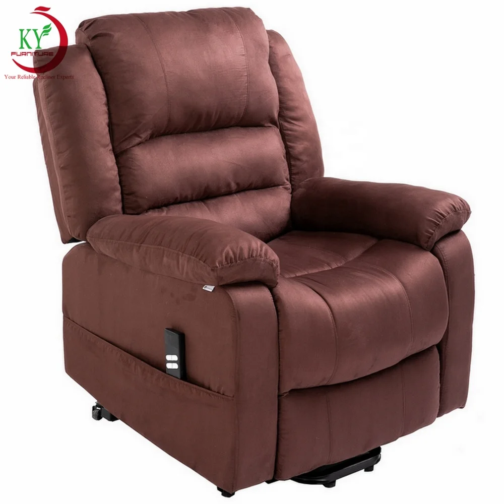 JKY Furniture ZOY Power Electric Riser Lift Recliner Comfortable Micro Soft Velvet with Remote Control for Elderly