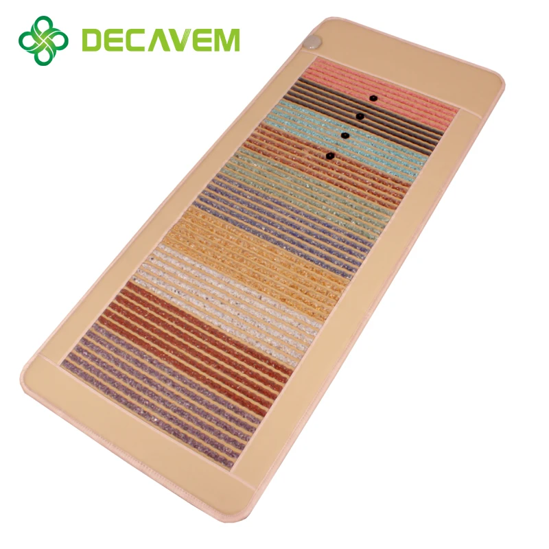 Decavem Gemstones Far Infrared Therapy Mat Rainbow Amethyst Biophoton Deep Heat Pad PEMF Chakra Crystal Mat Mattress