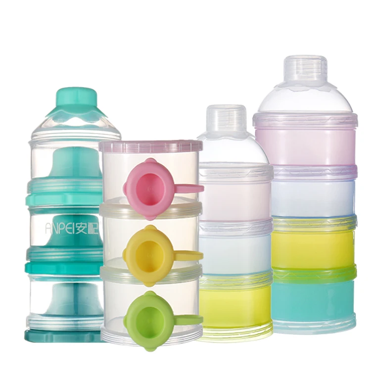 Three layer portable factory-price bpa-free baby milk powder dispenser