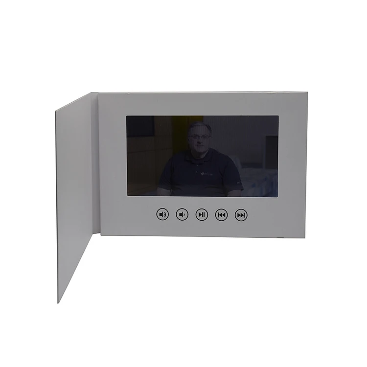 Factory Direct Supply Creative Gifts Customization Blank 7 inch  Electronic Video Greeting Card 5 inch white Video Brochure