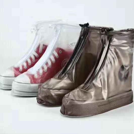 Hot sale Anti-Slip Reusable Foldable transparent brown black blue Waterproof Rain shoe covers for adults