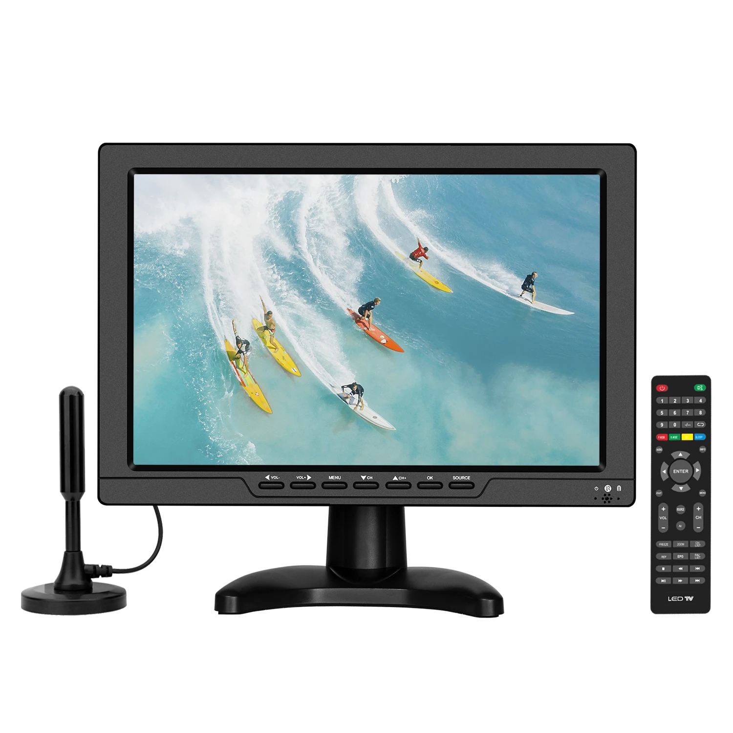 13.3 inches Fashion Tv Rechargeable Battery Digital ATSC DVB-T2 ISDB-T Portable Mini TV