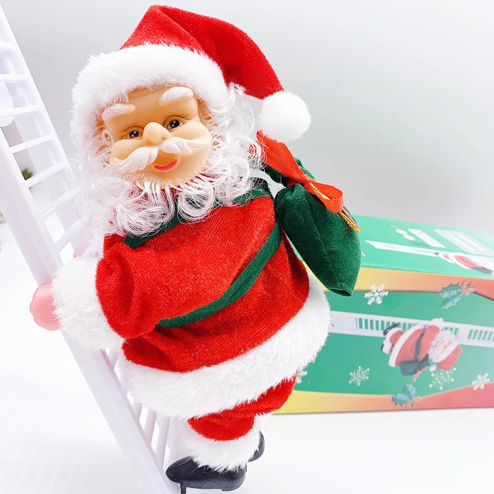 
Climbing the stairs Santa Claus toy climbing the bead chain Christmas shopping mall decorations climbing the ladder 