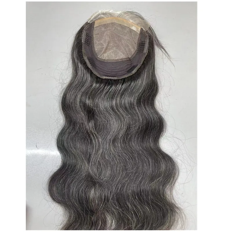 women hair pieces remy human hair toupee for women topper salt and pepper gray blonde hair topper