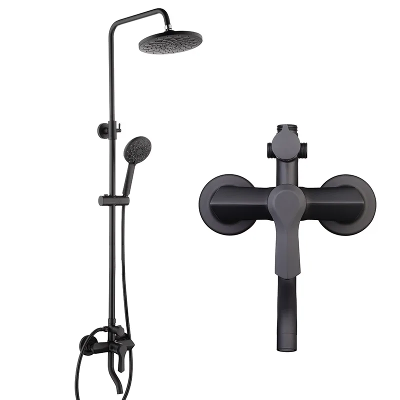 European polished chrome shower mixer wall-mount copper bathroom shower tap faucet