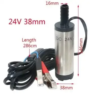 DC12V 24V SUBMERSIBLE WATER OIL LIQUID ELECTRIC FUEL TRANSFER PUMP FILER 12/L MIN SMALL WATER BATTERY TRANSFER 30L/M