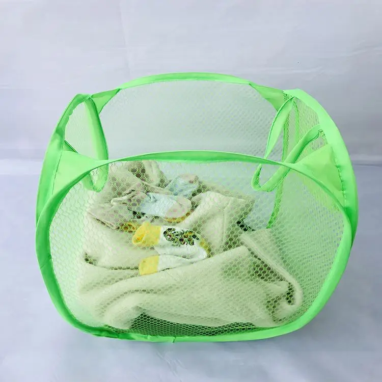  H578 домашняя уборка Pop Up стирки белья мусорное ведро мешок Одежда разноцветное хранения Складная сетчатая корзина