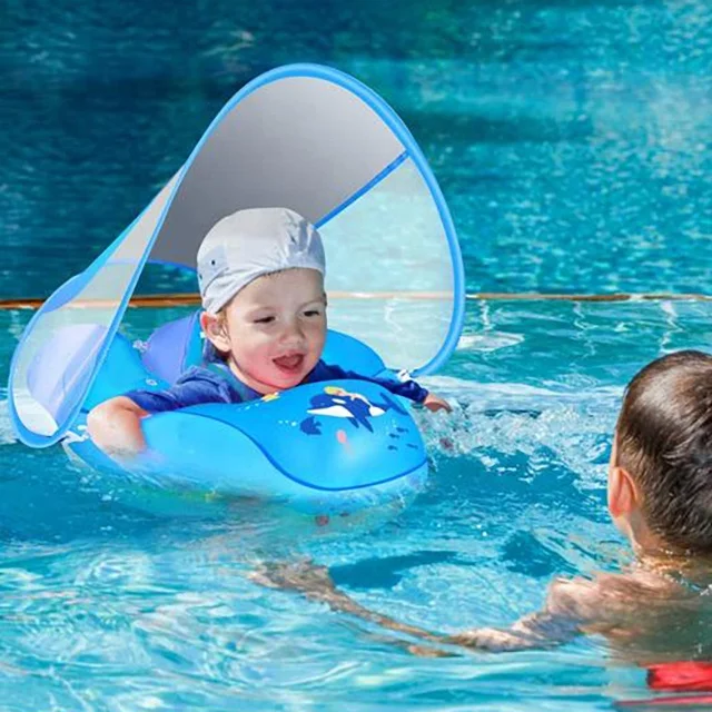 Safe Free Swimming Inflatable Kids Swimming Float Outdoor Indoor Baby Swimming Float With Canopy