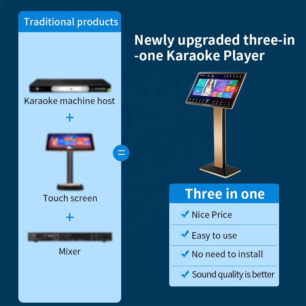 Professional KTV Karaoke Machine Wifi Touch Screen 2TB Karaoke Player InAndOn AI Function Karaoke System Singing Set