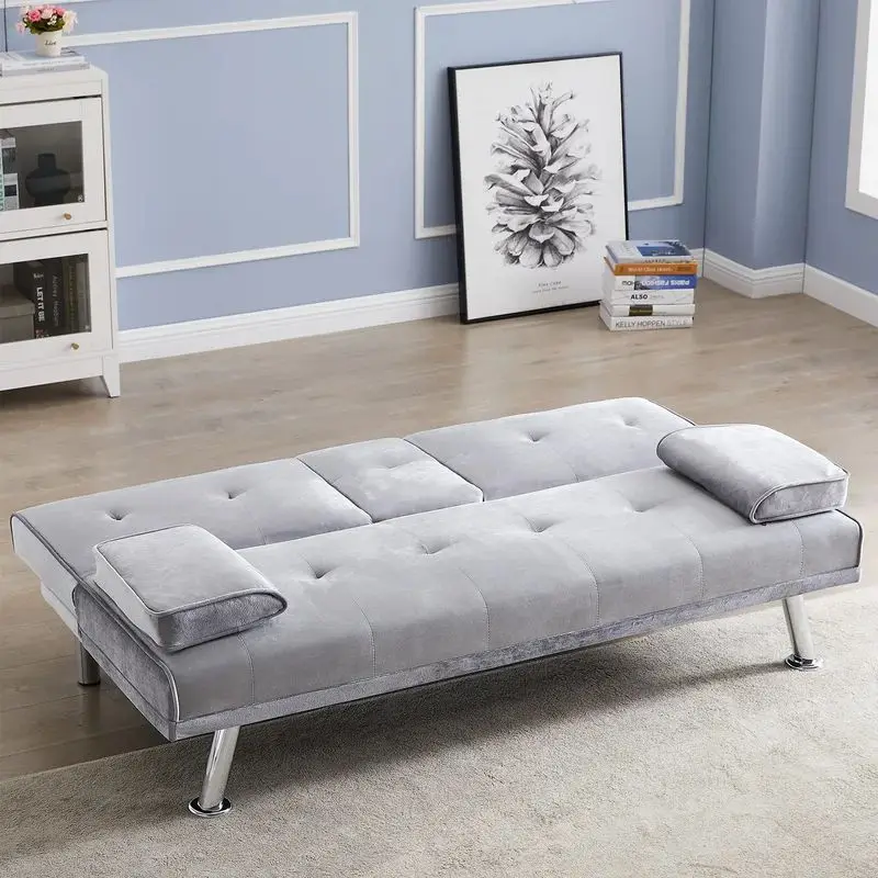 Luxury Corner Sofa Bed Velvet Living Room Sofa Convertible Bed Mulitunctional Folding Sofa Bed Space Saving