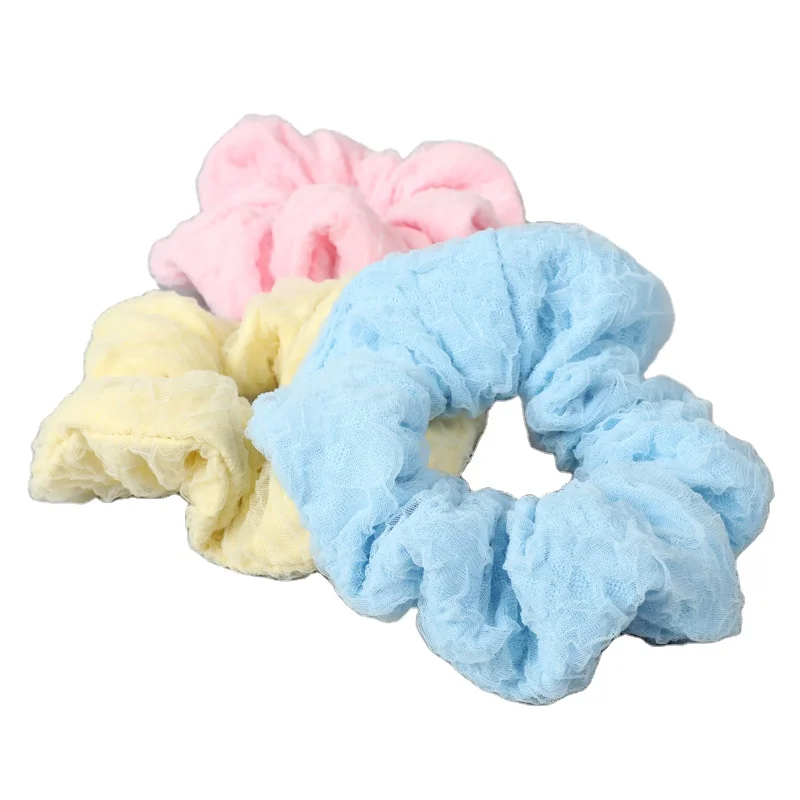 Spring and summer new French organza tulle large hair circle fairy temperament chiffon hair rope large intestine circle