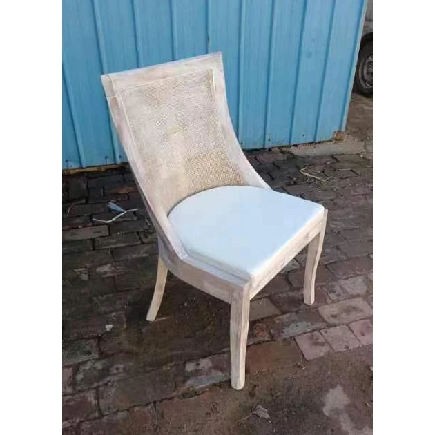 Natural Dining Room Furniture Modern Solidwood wood Rattan Dining Chairs