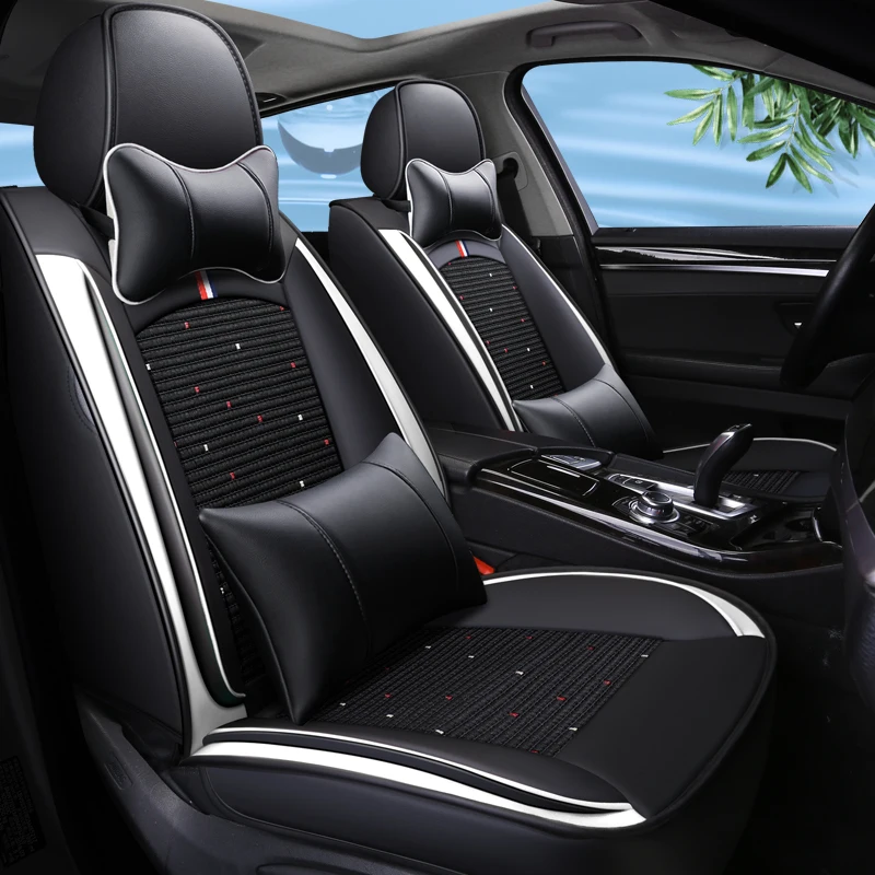 Customized for Chevrolet Chevy Silverado GMC Sierra Car Seat Covers Front Pair with Waterproof Faux Leather