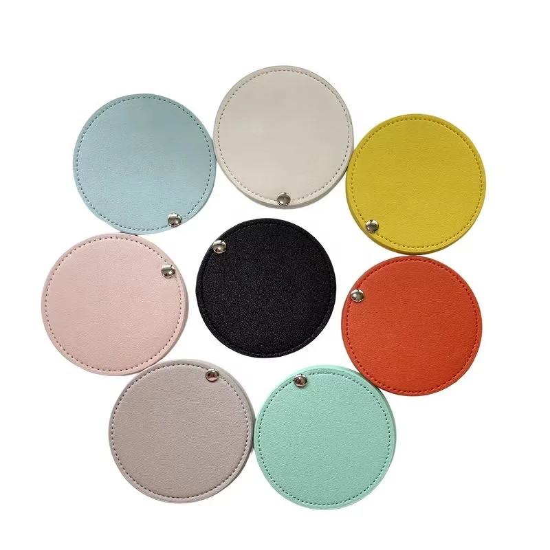 Mini PU Pocket Makeup Mirror Portable Cosmetic  Mirrors for Girls wholesale