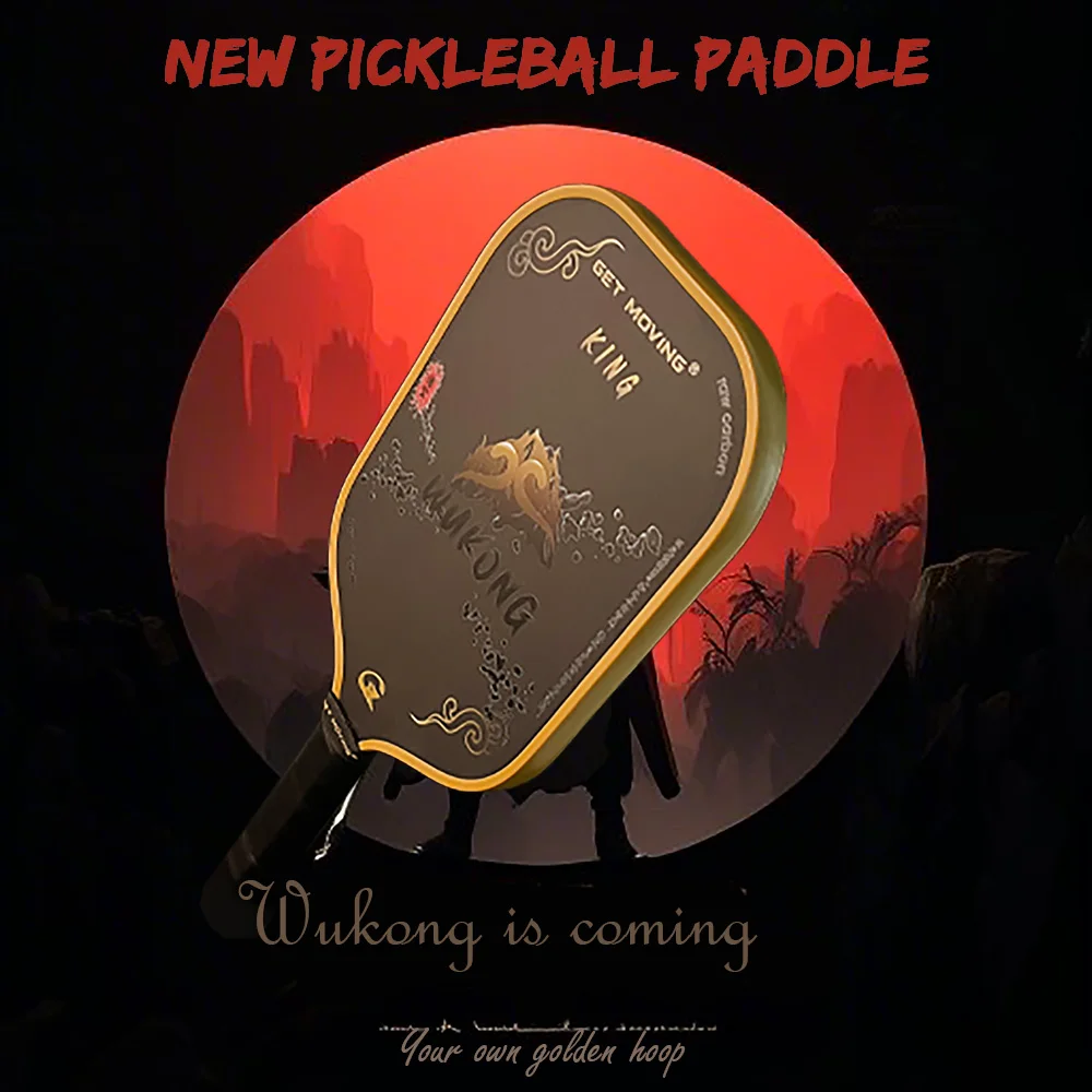 GET MOVING 16mm New WUKONG KING TPU Edge Guard PP T700 Carbon Fiber Vot Pickleball Racket Paddl Picklebal Paddle With Cover