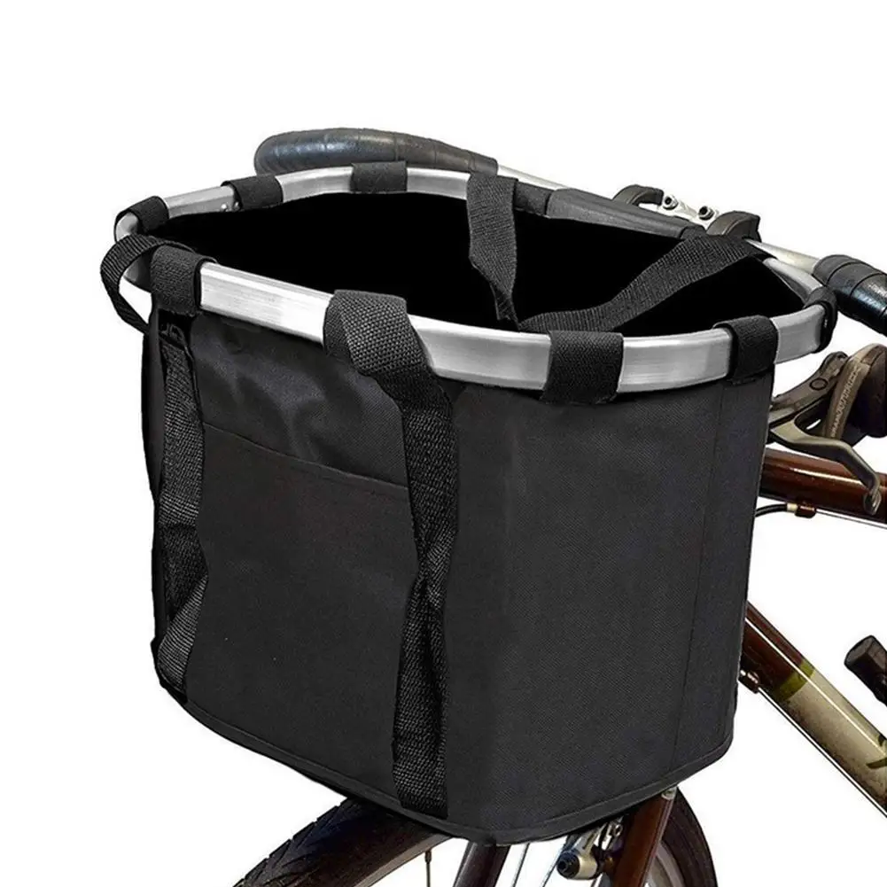 Quick Release and Easy Install Detachable Folding Handlebar Basket Cycling Bag Carrier Pet Dog Bike Bicycle Basket
