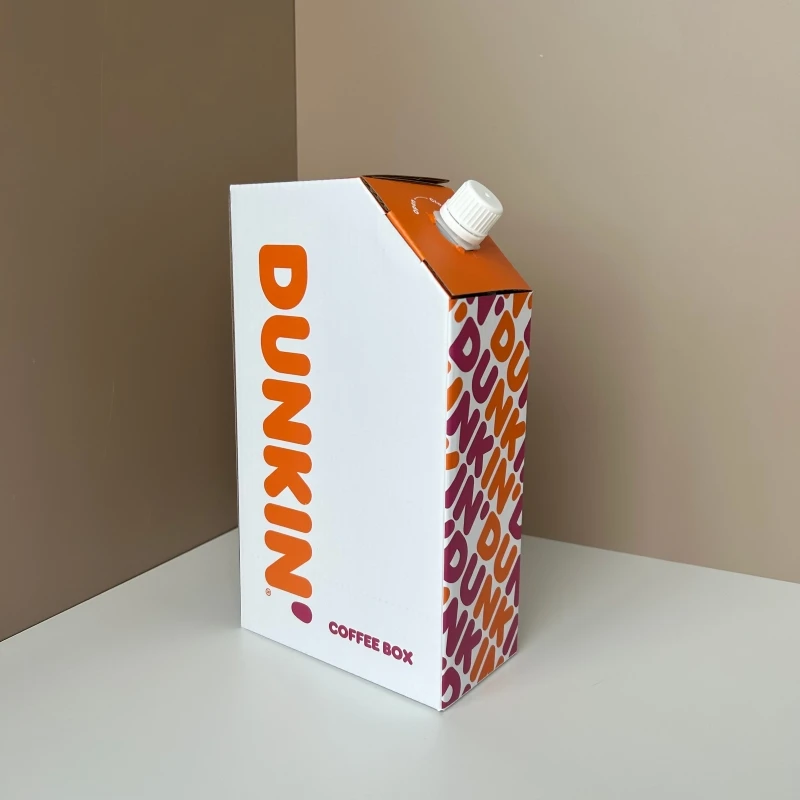 Restaurant Supplies Coffee Take Out Container To Go Carrier Box Custom Kraft Paper Coffee Tea Beer Beverage Packaging Bag in Box