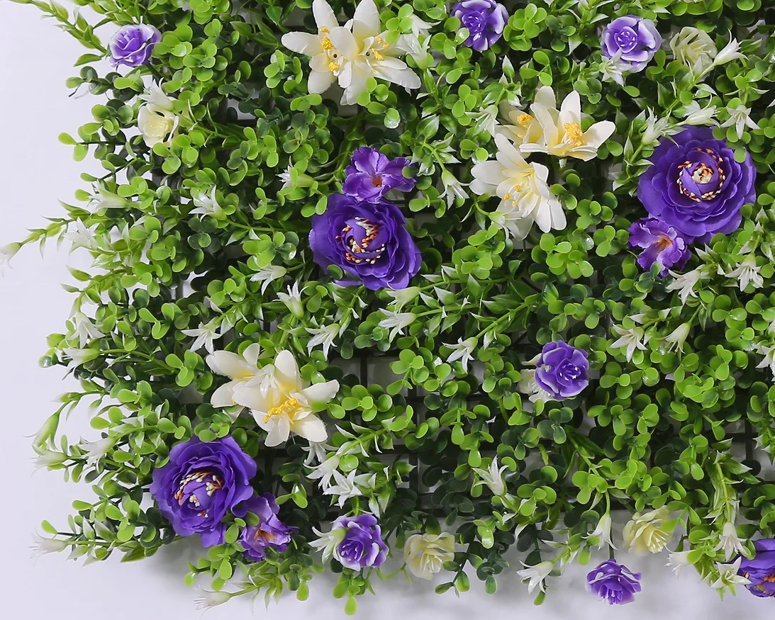 Outdoor Green Plant Artificial Climbing Wall Plastic Flowers Industrial Wall with Artificial Grass Indoor/Outdoor Use