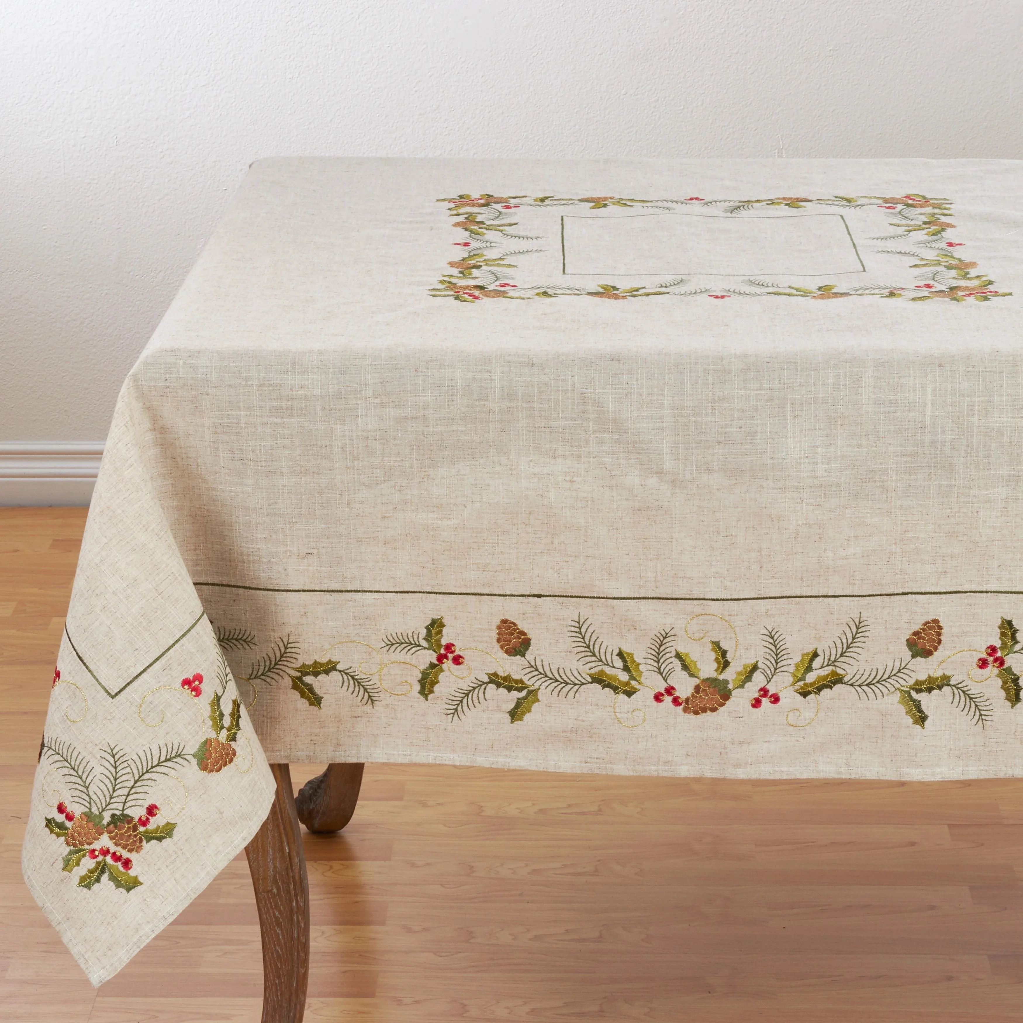 Wholesale embroidered table cloth European luxury cotton linen table cloth for decoration