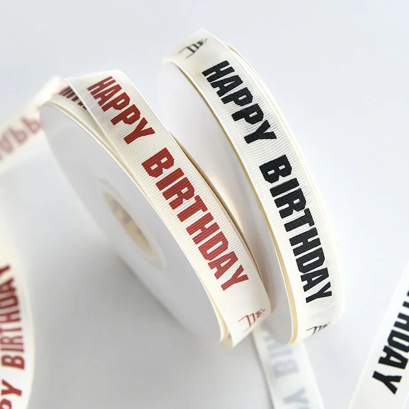 Wholesale Custom Logo Printed Your Brand Eco-friendly Grosgrain Silk Ribbon With 3D Gold Foil Logo For Gift Flowers Cakes