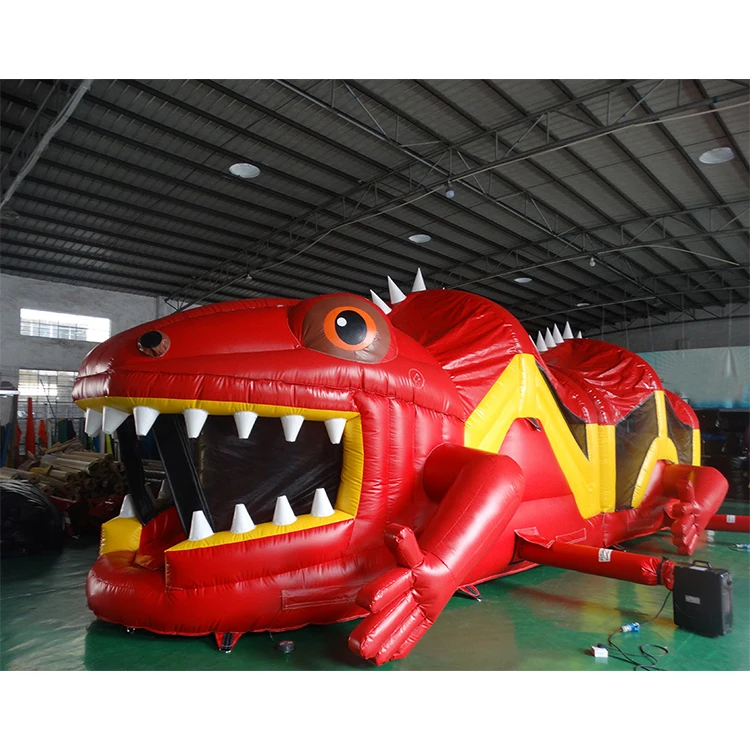 Professional Factory Direct Sale High Quality Custom Red Iguana Inflatable Obstacle Course