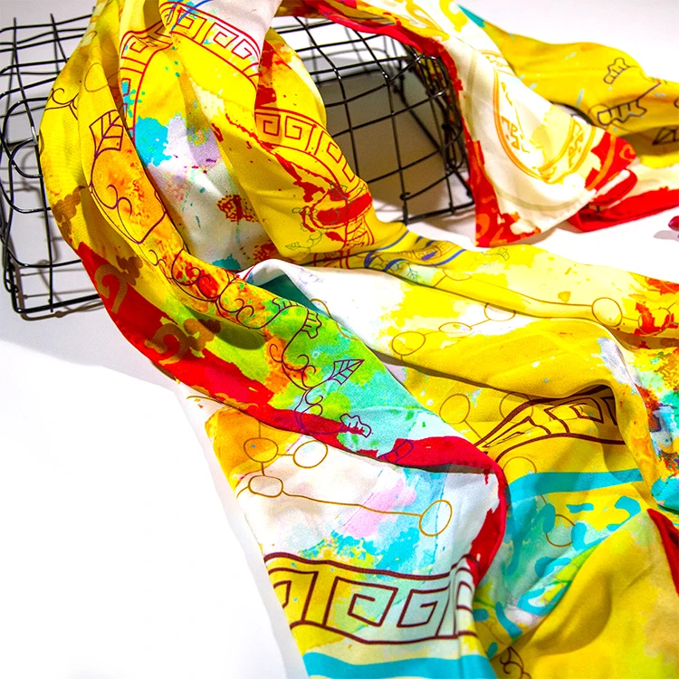 Printed Shawl  Silk Multifunction Floral Print Chiffon Hijab Scarf 2021 Fabric Handbag Jersey Long Silk Scarf Printing