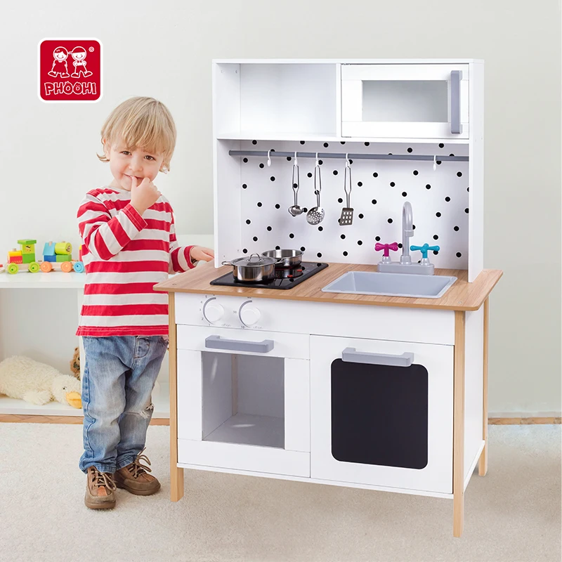 Mini white kitchen doll house toy white pretend kitchen play set for kids playing