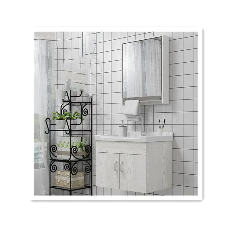 Modern Home Furniture Customized Brown and White Color Bathroom Sink Cabinets Wooden Bathroom Storage Cabinet