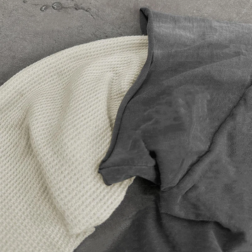 Custom Screen Print T-Shirt Cotton Ripped Distressed Stone Vintage Acid Wash Double Layer Long Sleeveless T Shirt For Men