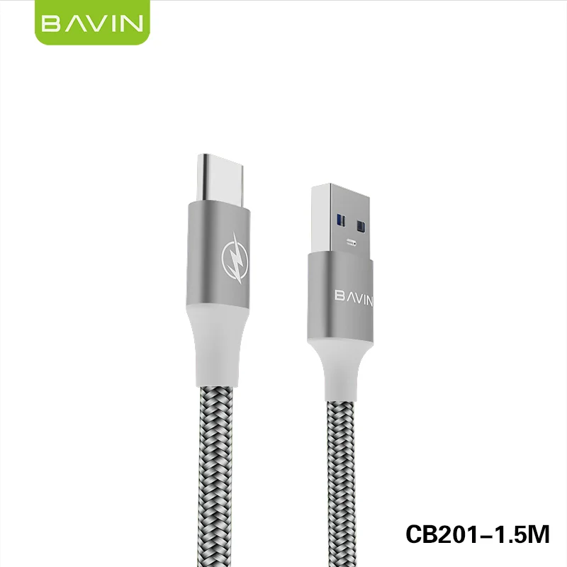 CB201 BAVIN best sellers product 1.5M  Charging Cable support 18W Braided wire USB DATA Cable