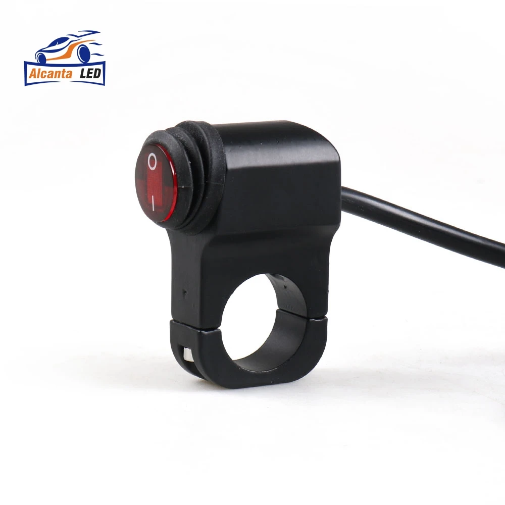 AlcantaLED  Motorcycle Aluminium Alloy Switches 22mm Handlebar Headlight Switch 3 Wires Waterproof other car light accessories