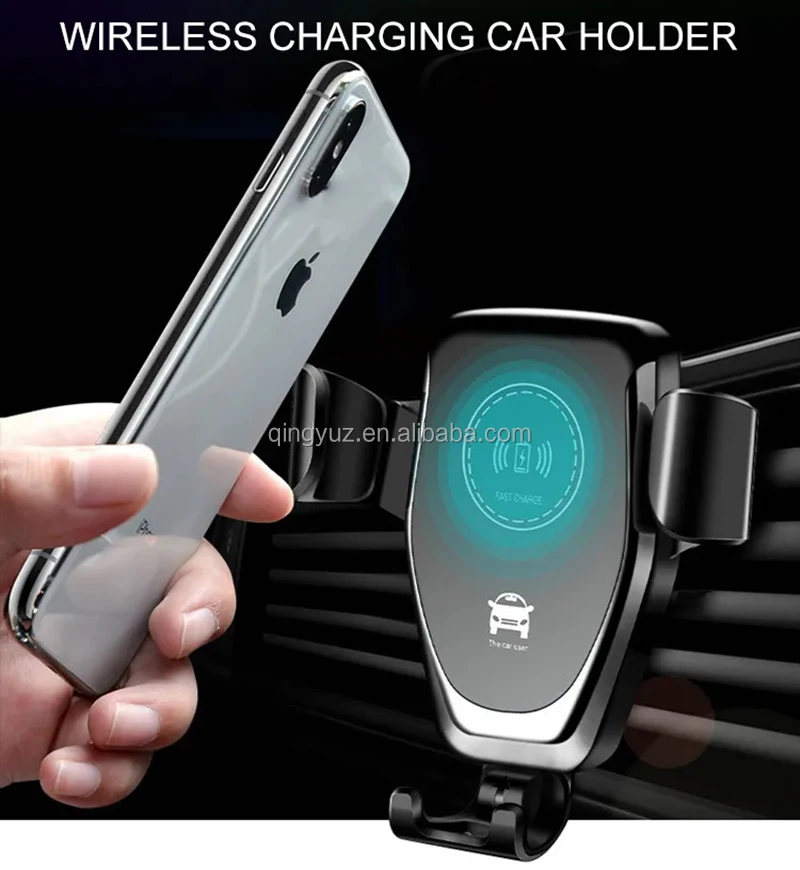 10W Qi Fast Car Air Vent Outlet Automatic Sensor Air Vent Mobile Smart Cell Phone Wireless Charging Charger Holder Mount