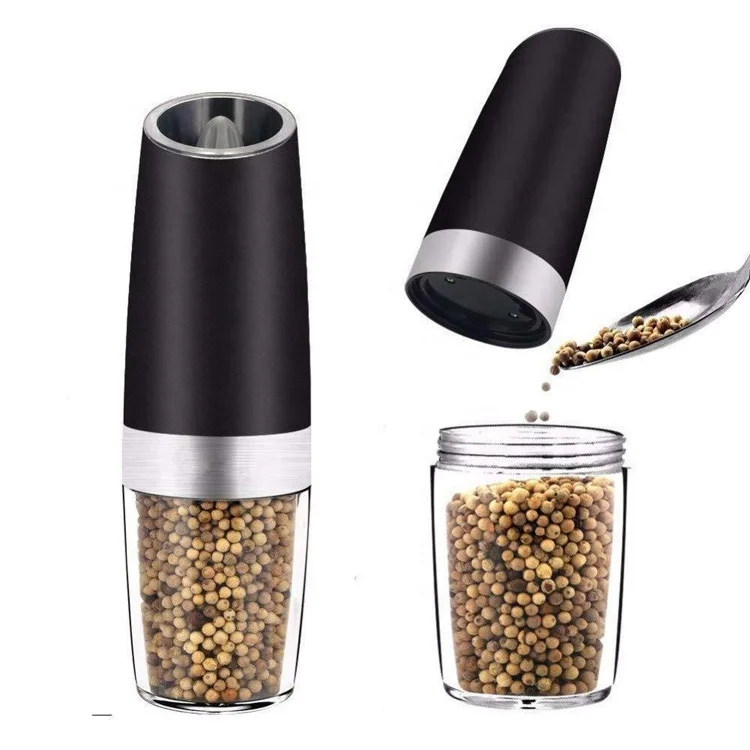 Single Hand Automatic Operation With LED battery operate spice pepper grinder