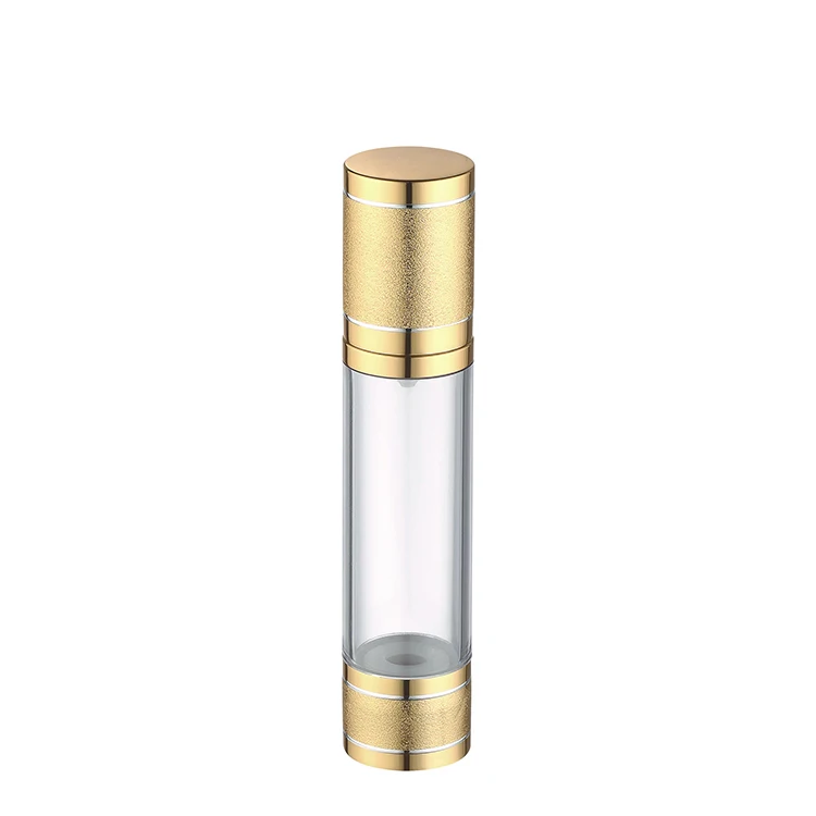 satin finished or transparent airless cosmetic bottle rolling sands airless cosmetic bottle sanding luxury airless pump bottle