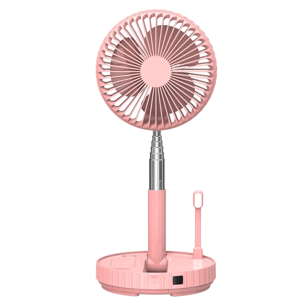 New Design High Quality Customize LOGO Portable Folding Air Cooling Fan USB Rechargeable Stand Fan For Office with Led Light