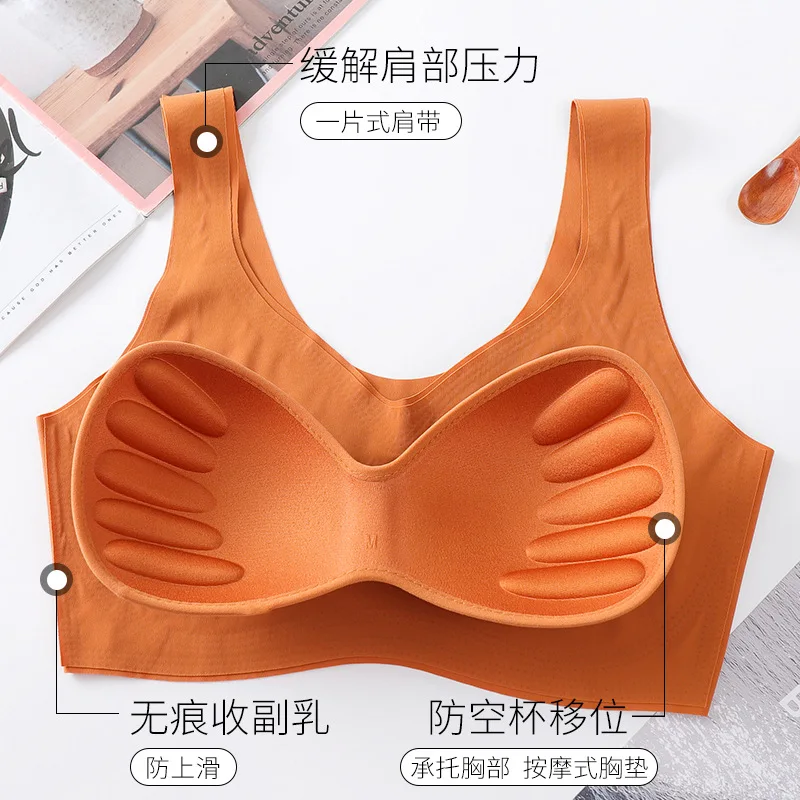 New Girls Fashion Simple Solid Color Push Up Comfort Thin Full Cup Wire Free Bra