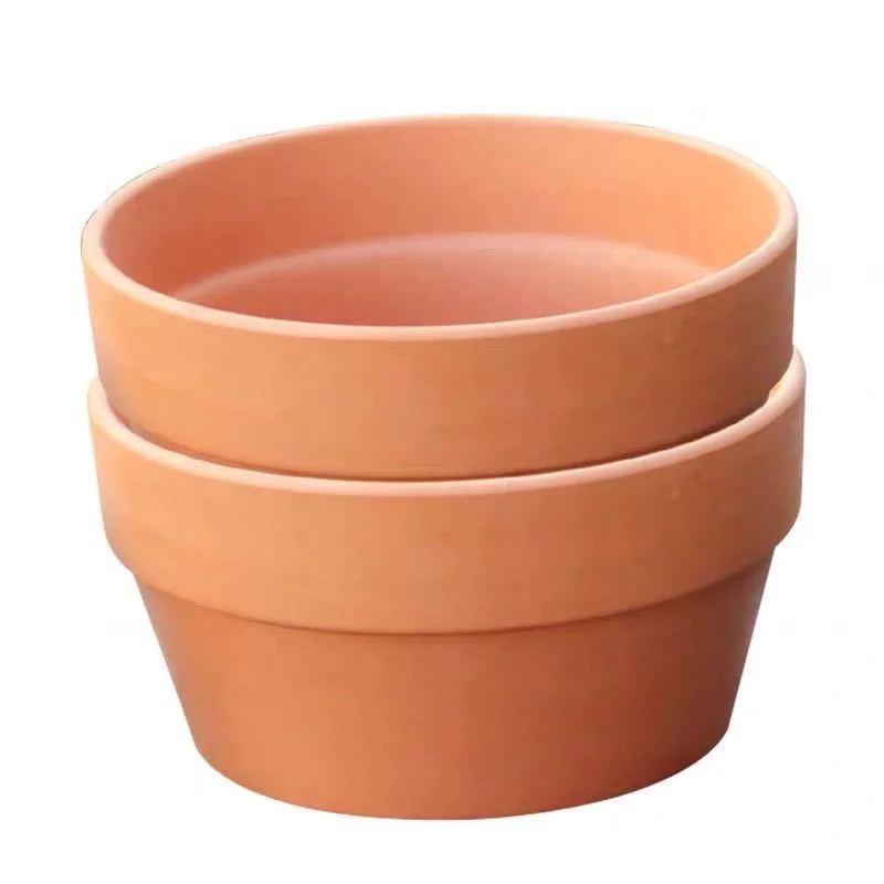 2022 new hot selling low price high quality large red pottery flat flower pot root shallow plant pot wholesale