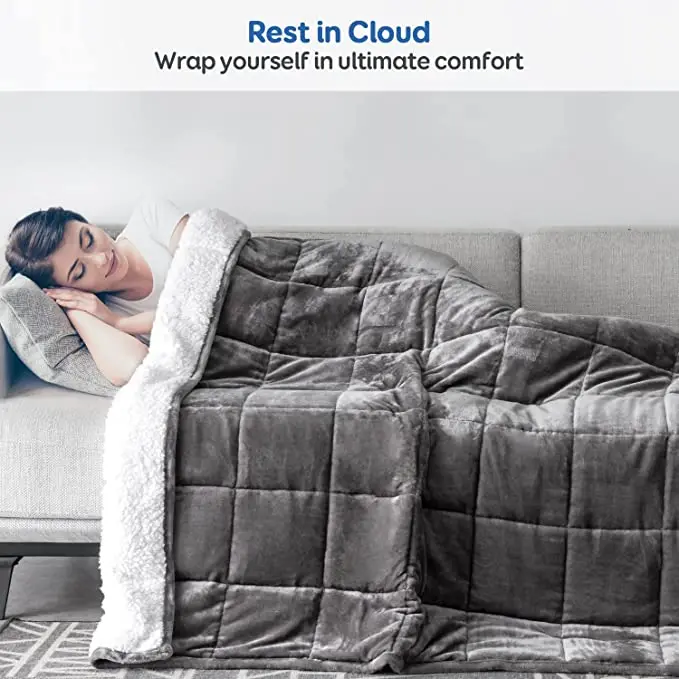 Double Side minky Fleece Weighted Blankets Thermal Blanket