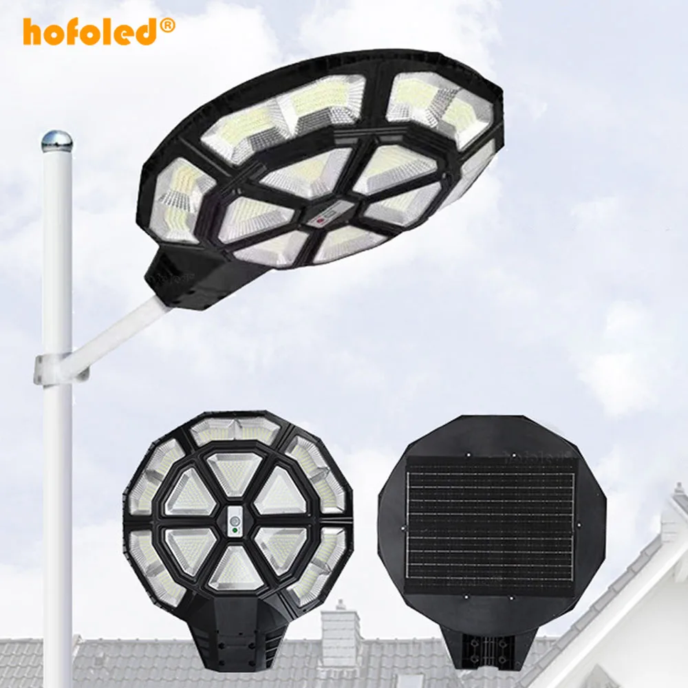 Hofoled IP65 Waterproof Round Solar Lamp 5000W Solar Street Garden Light Outdoor UFO Solar Light