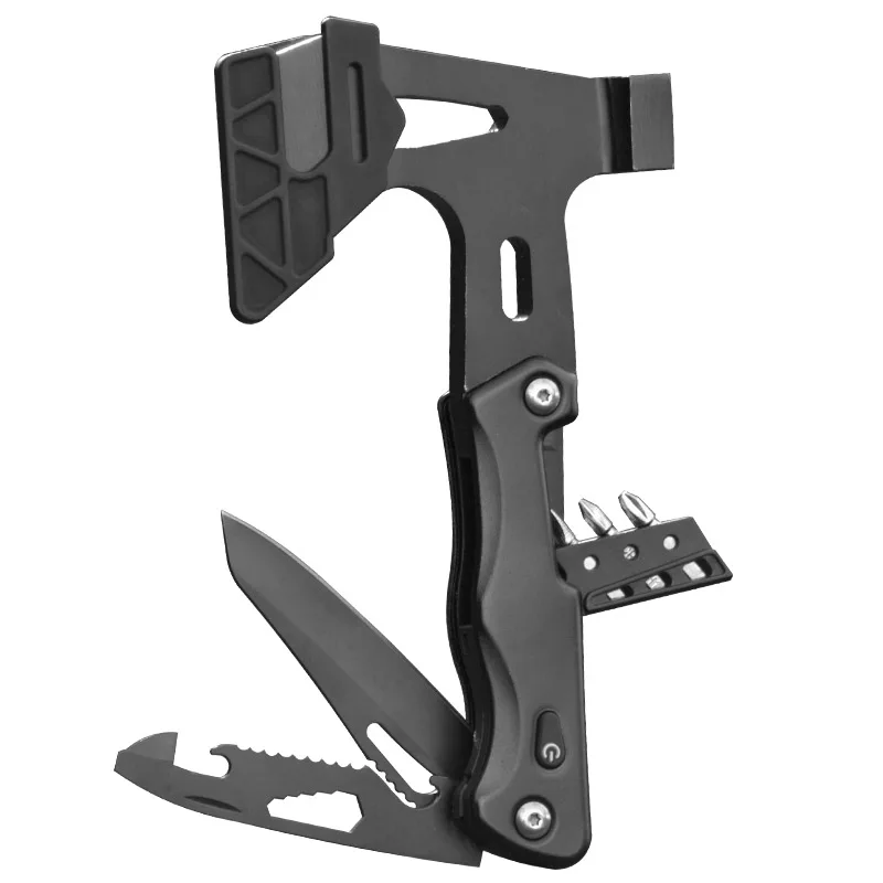 Amazon Hot Selling Stainless Steel Tomahawks Hammer Knife Pliers Screwdriver Set With LED lights Tomahawks Hammer