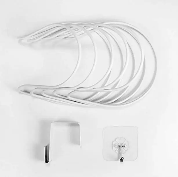 Multi-layer hanging type chain coat hook behind the door seamless nail-free wardrobe wrought iron bag scarf hat storage rack