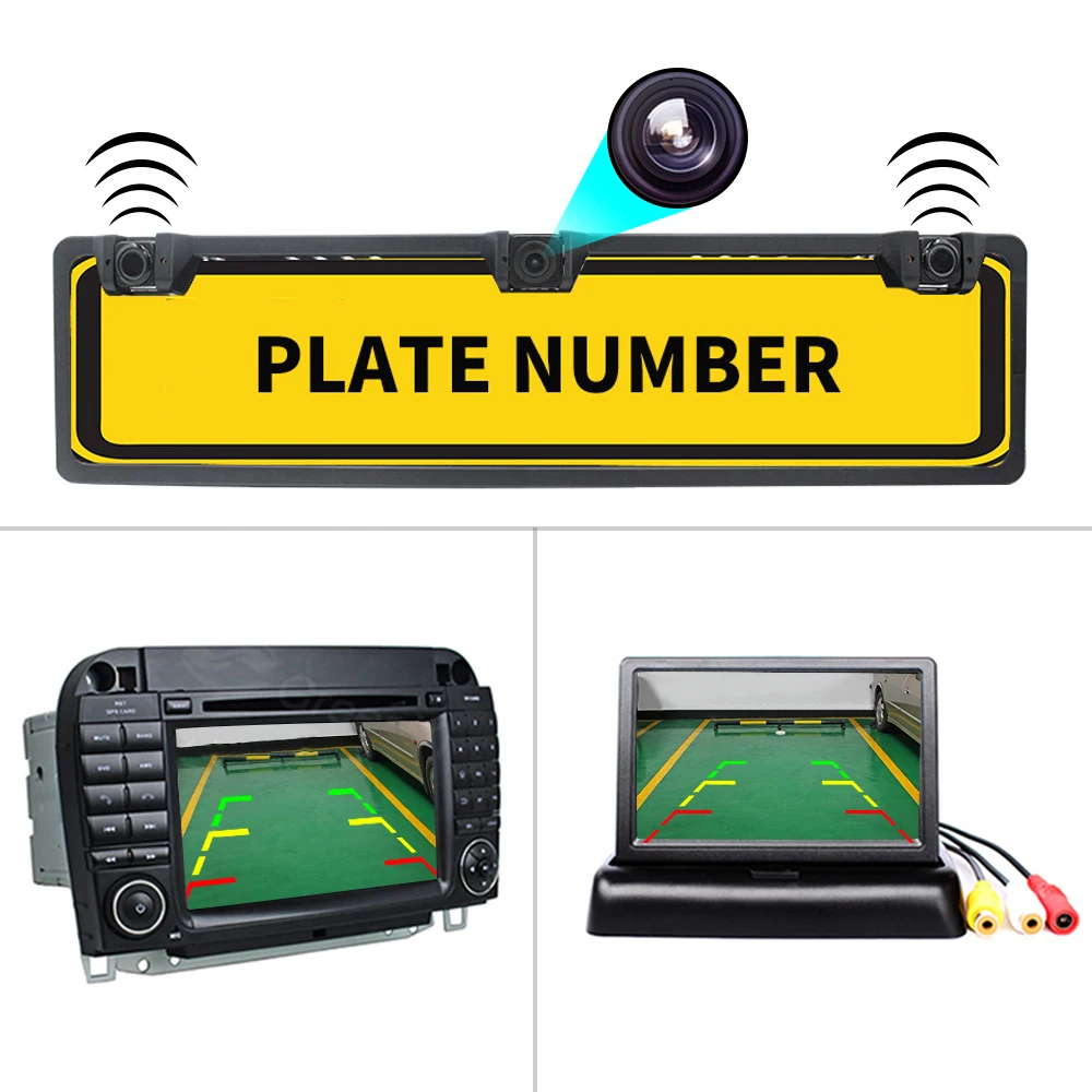 ЕС Рамка камера переднего и заднего вида сбоку не включает в себя систему монитора беспроводной автомобиль хода 6 зондов датчик Видимый радар