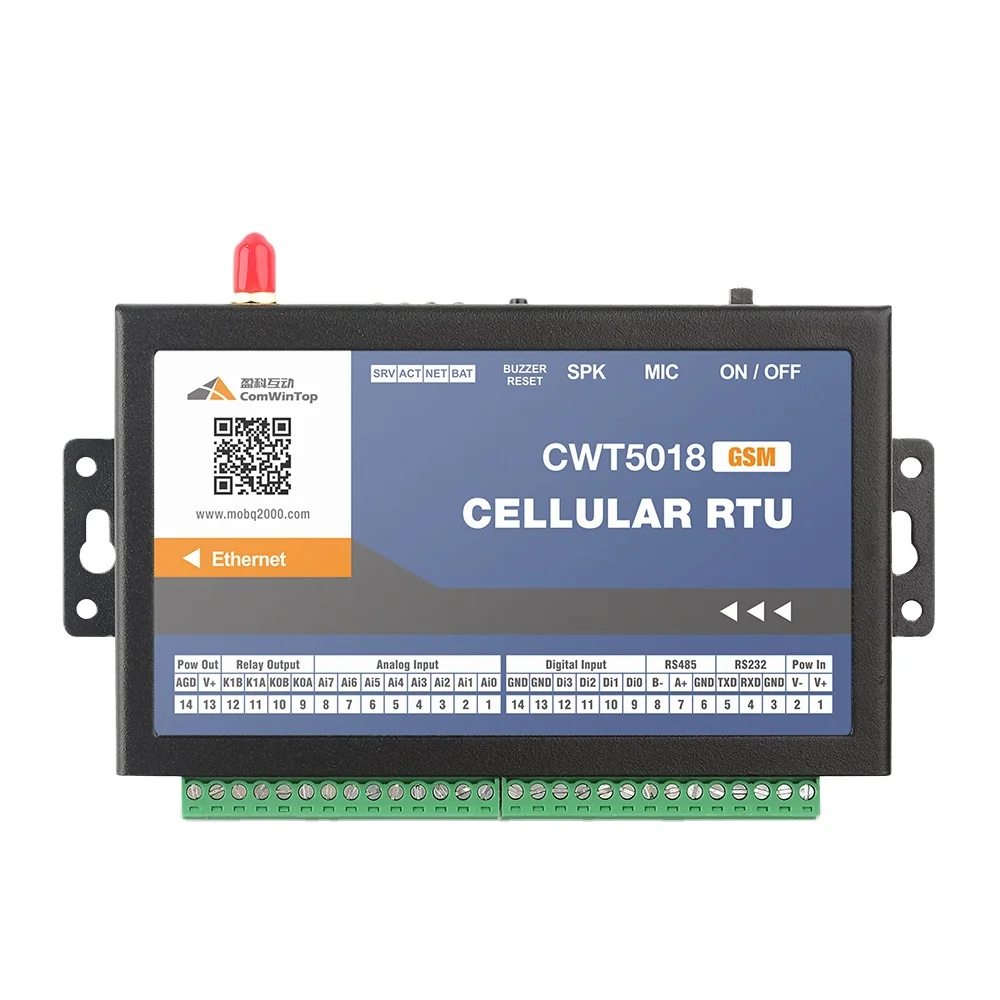 2G версия 4DI 8AI 2Do Rs485 Gsm Gprs 4g Ethernet Modbus Rtu Tcp Mqtt M2M IoT шлюз CWT5018