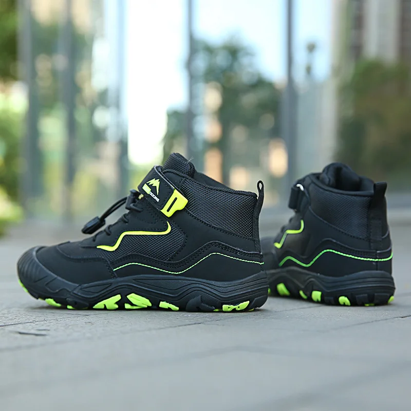 Resistant Hiking Boots Boys Girls Athletic Outdoor Shoes Collision Non-Slip Ankle Walking